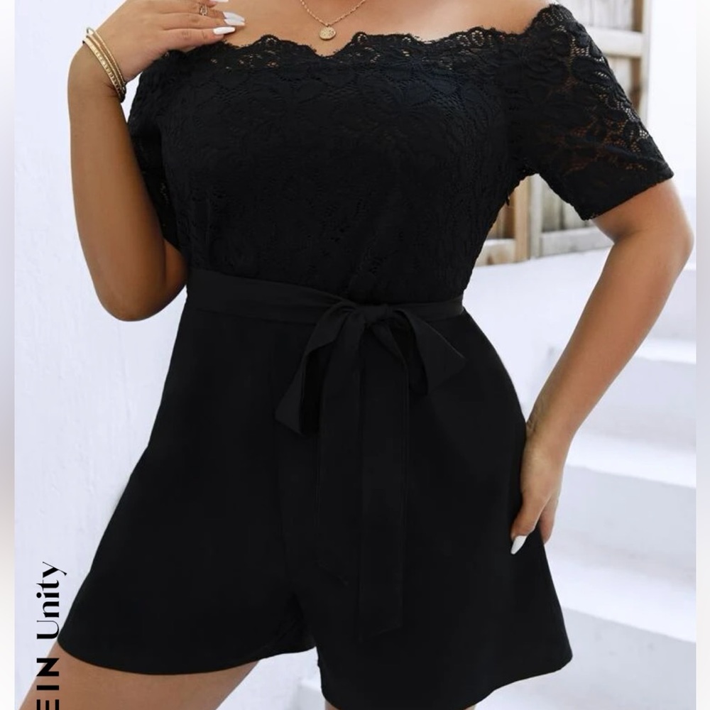 NWOT Black Lace Romper